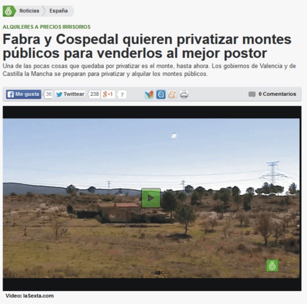 Cosped y Fabra privatizan los montes. Click en la imagen para ver noticia