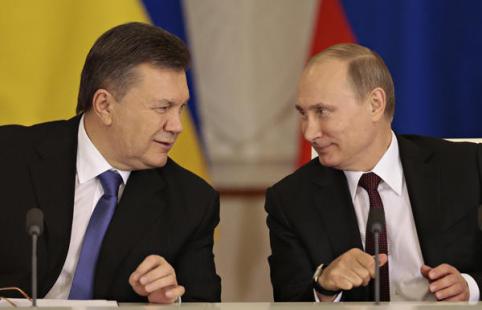 El Presidente electo de Ucrania Yanukóvich y el Presidente ruso Putin